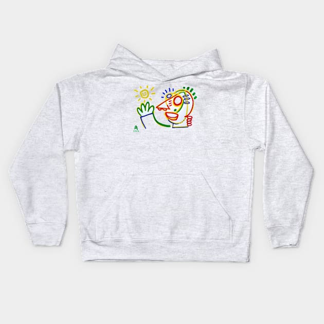 face Kids Hoodie by Angel Rivas